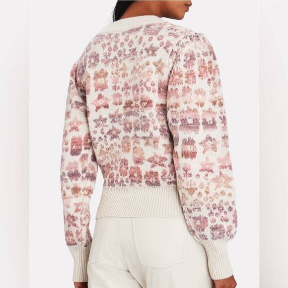 LoveShackFancy Womens Luxury Wool Alpaca Blend Sweater Sz Medium Cottage Knit - Picture 2 of 10